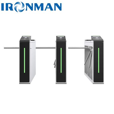 Keamanan Tripod Turnstile Penghalang Gerbang RFID Pengakuan Wajah 304 Stainless Steel Turnstile
